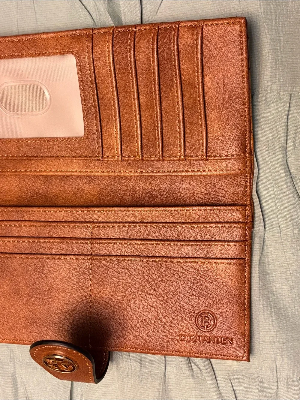 Quilted Tan Crossbody Bag and Wallet Set with Patterned Strap - Unknown Brand